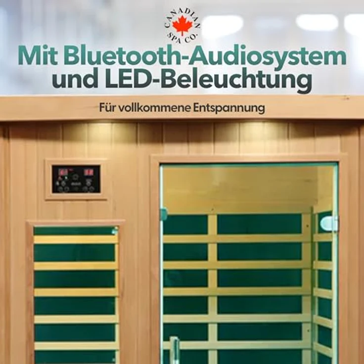 Canadian Spa GmbH Infrarotkabine Tremblant, 2-Personen Sauna mit Bluetooth Audio, Aromatherapie, BxTxH: 127 x 105 x 195 cm, Hemlock-Holz – Bild 6