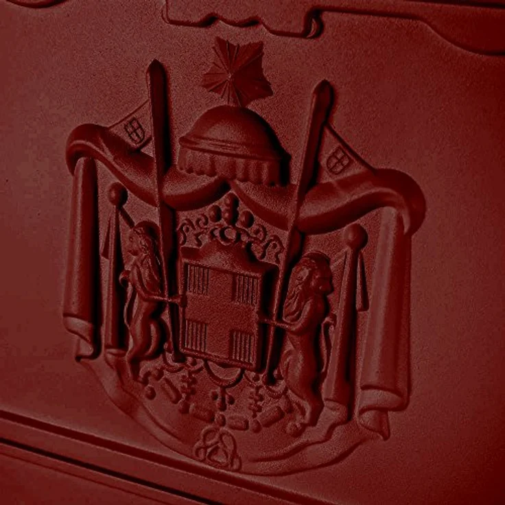 Melko Retro Briefkasten mit A4 Einwurf-Format, Aluguss und Stahl, ca. 25,5 x 8,6 x 41 cm, Rot – Bild 7