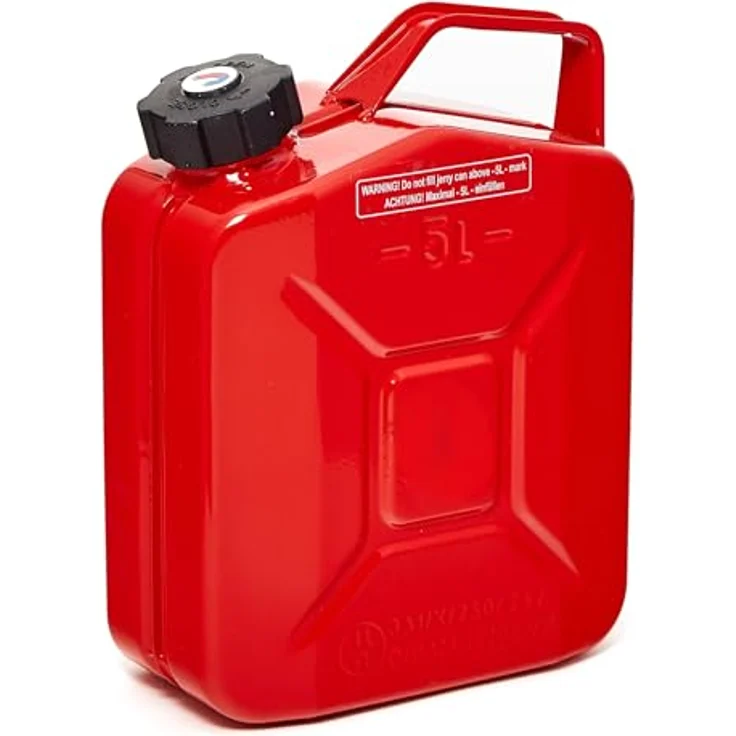 BW® Benzinkanister Metall 3x 5 Liter, roter Kraftstoffkanister mit Schraubverschluss und Ausgießer, TÜV-geprüft, UN-zugelassen, Made in Europe – Bild 2