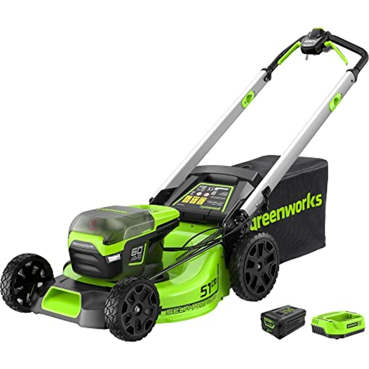 Greenworks GD60LM51SP, 60V Akku-Rasenmäher mit 51 cm Schnittbreite und 4 Ah Akku, selbstfahrend, 3-in-1-Funktion – Bild 1