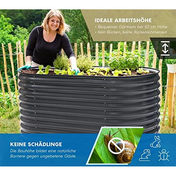 Westmann Metall Hochbeet Grow Faster anthrazit 160 x 80 x 82 cm – Bild 4