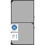 Nematek Insektenschutz Tür Teleskoprahmen - schmale Fliegengitter Tür mit Rahmen für Balkon & Terrasse - 100 x 210 cm anthrazit - Montage ohne Zusägen