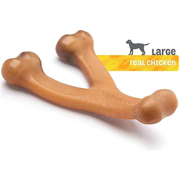 Benebone Wishbone Hundekauspielzeug für Aggressive Kauer, echtes Huhn, groß – Bild 4