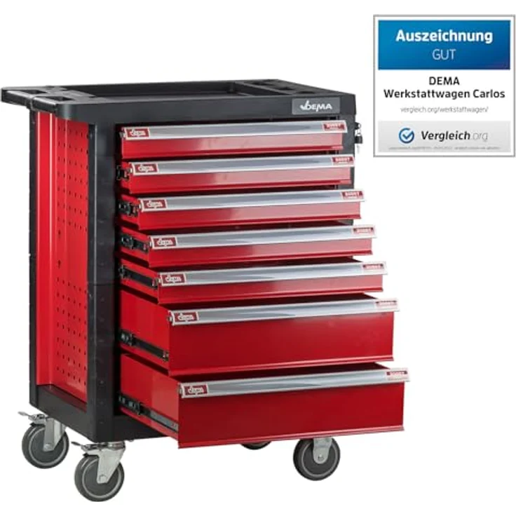 Werkstattwagen Werkzeugwagen Carlos Rollwagen mit 7 Schubladen Fahrbar Leer – Bild 4