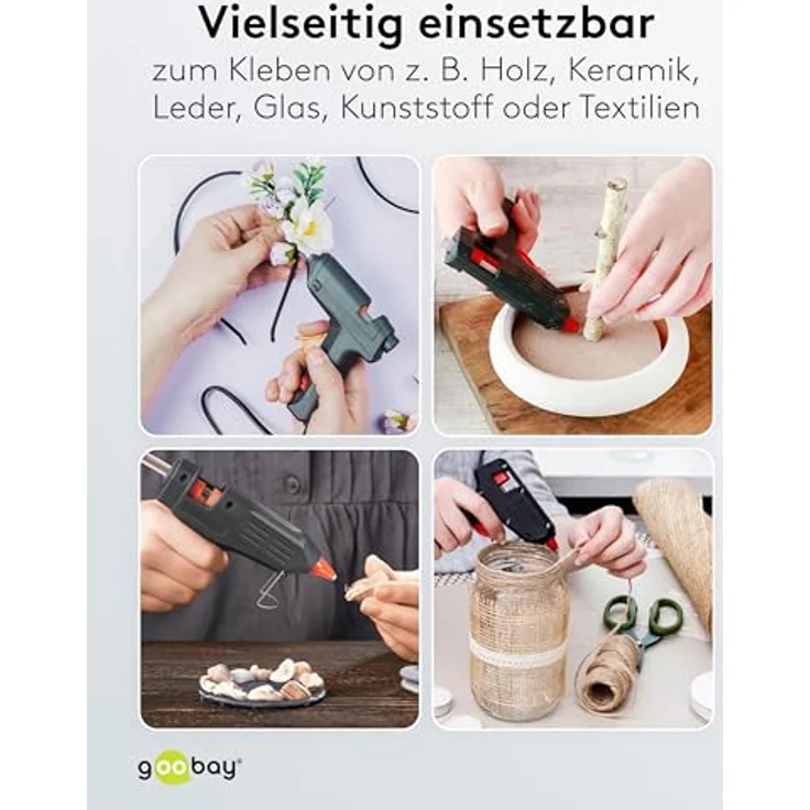 Fixpoint 59176 40W Heißklebepistole für 12mm Klebesticks zum sauberen Kleben den Hobby- und Heimbereich, schwarz – Bild 6