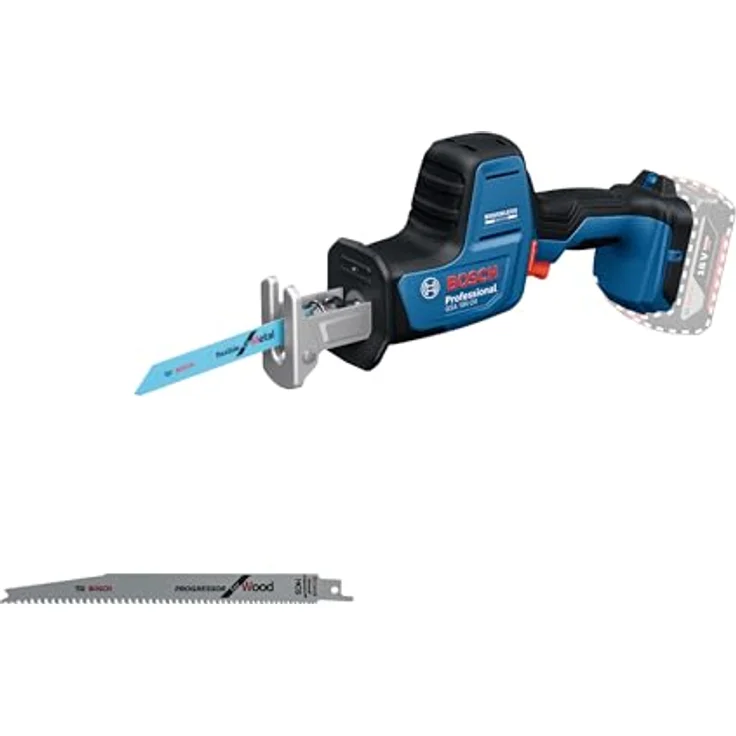 Bosch Professional GSA 18V-24, Akku-Säbelsäge mit neigbarer Fußplatte und LED, inkl. Sägeblätter im Karton – Bild 1