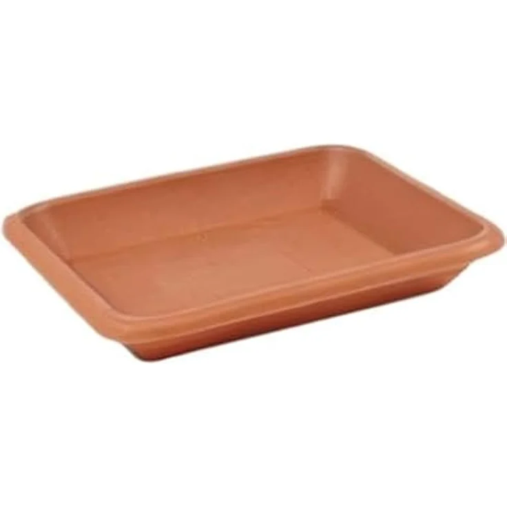 greemotion Blumentopfuntersetzer Jana in Terracotta - Blumen-Untersetzer eckig für Pflanzkübel - Pflanzenuntersetzer quadratisch aus Kunststoff - Pflanzen Untertopf 34 x 34 cm – Bild 3