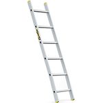 DRABEST Leiter PRO Serie Aluleiter 6 Sprossen Anlegeleiter bis 150 kg belastbar mit kostenloser Haken