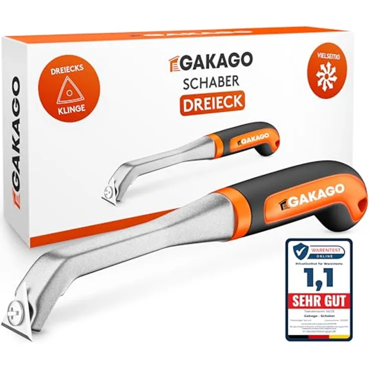 Gakago Kraft-Schaber mit Dreieck-Ziehklinge aus Wolframcarbid, ergonomisch & rutschfest, leicht, für Holz, Metall, Beton oder Stein