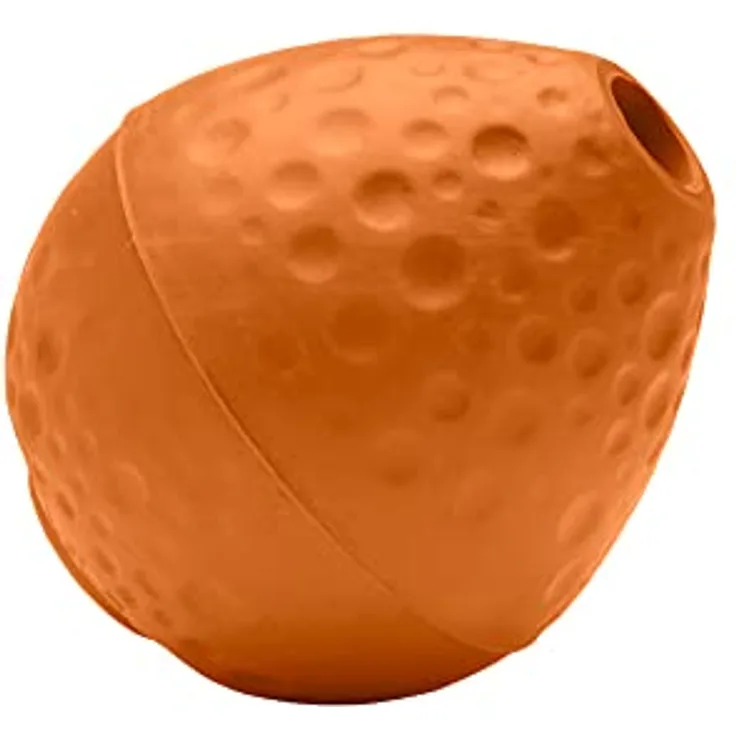RUFFWEAR Turnup Hundespielzeug, interaktives Wurf-/Fang-/Apportierspiel aus Naturkautschuk, hüpfender eiförmiger Ball für drinnen und draußen, Langeweilebrecher, kausicher, Campfire Orange (One Size)