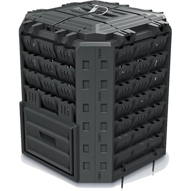 Prosperplast Komposter Compobox, 310 l, schwarz, Kunststoff, BxTxH: 72,0x76,6x71,5 cm – Bild 1