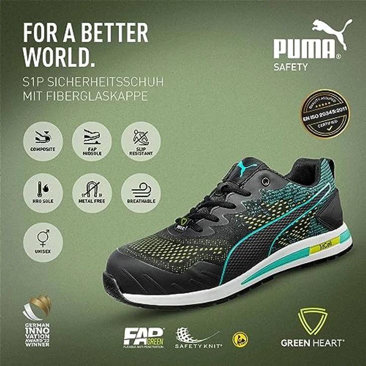 PUMA Safety VIVID LOW Arbeitsschuh, recyceltes Obermaterial, blau – Bild 2