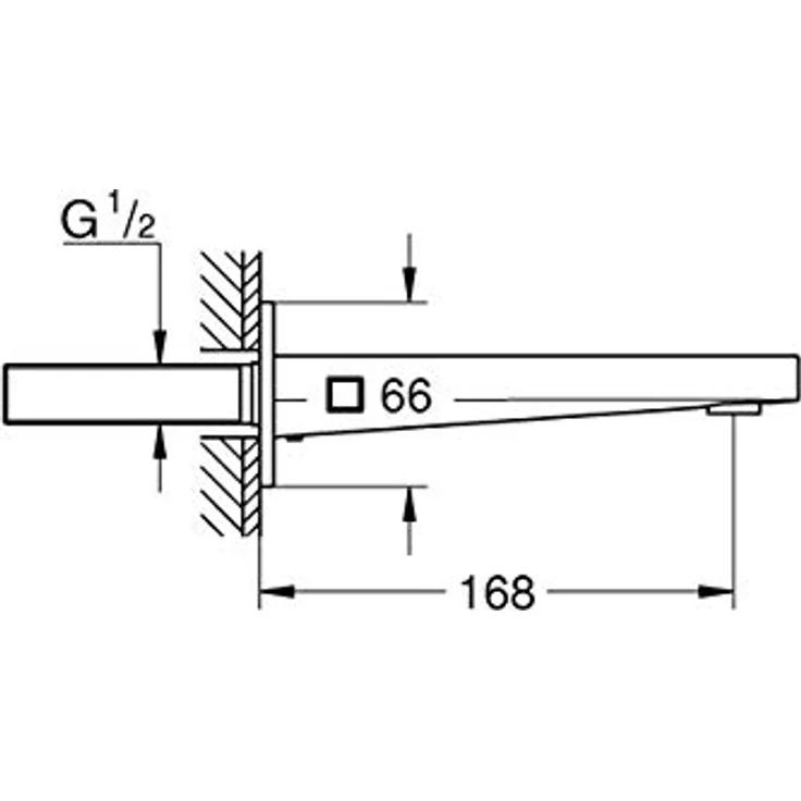 GROHE Plus Wanneneinlauf chrom 13404003, Badewannenarmatur mit GROHE StarLight Oberfläche und Laminarstrahlregler – Bild 2
