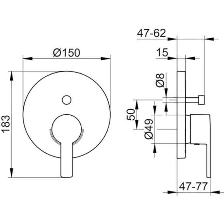 Keuco Einhebel-Wannenmischer Edition Plan blue 53972 Chrom, hochwertige Mischwasserkartusche mit Sicherungseinrichtung und Umsteller für Brause und Wanneneinlauf – Bild 2