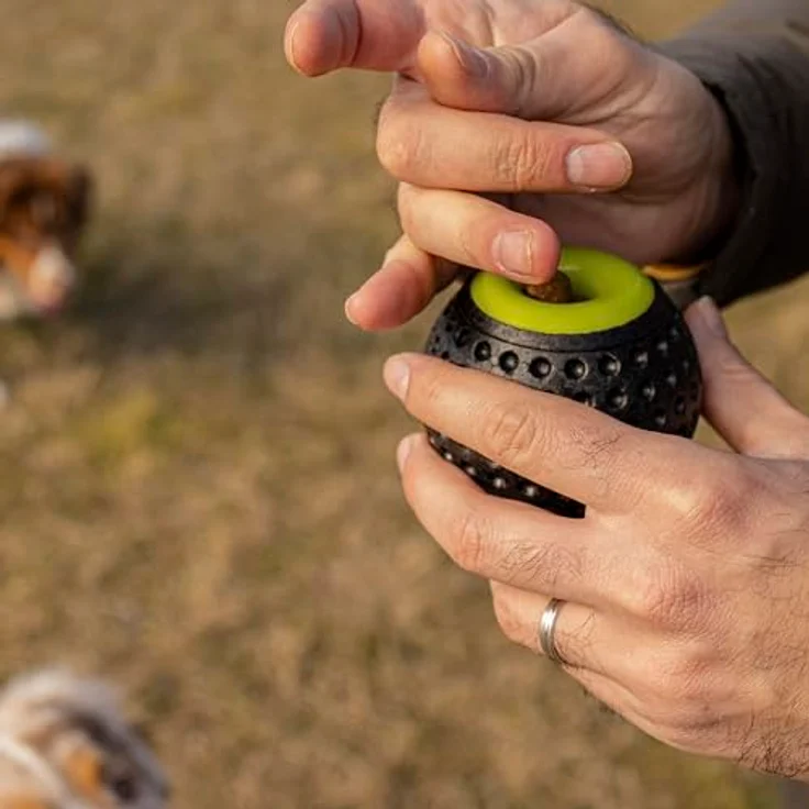 Ferplast CHEWA Boing Groß Futterball für Hunde, Schwarzer Futterspender aus strapazierfähigem, ungiftigem Material, Zahnhygiene, Springt und Schwimmt – Bild 5