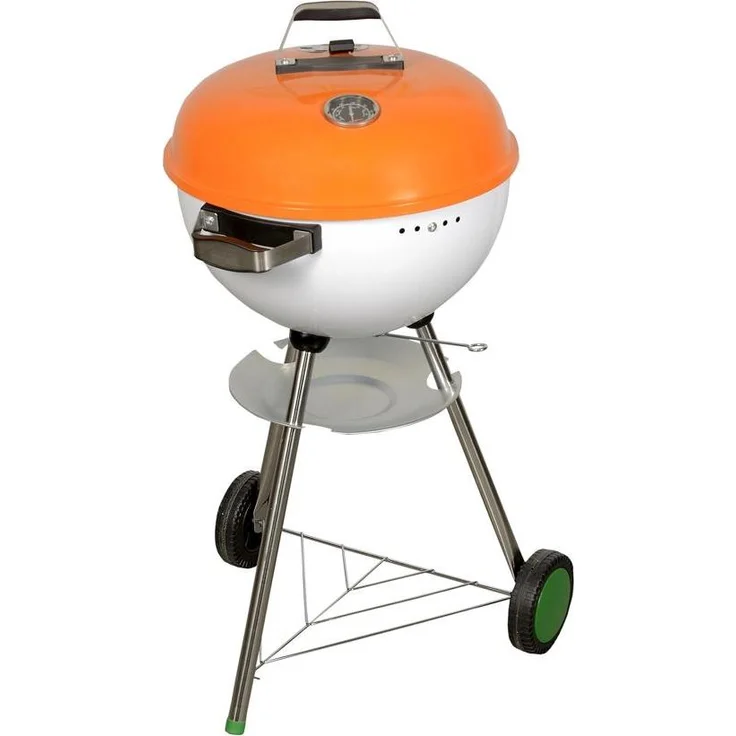 Master Holzkohlegrill Kugelgrill Ø46x94cm, Standgrill mit Thermometer, Rundgrill Grillwagen