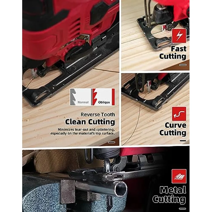 EZARC Stichsägeblatt Set 30tlg, T-Schaft Stichsägeblätter aus CRV/HSS für Holz, Kunststoff und Metall, mit Aufbewahrungskoffer – Bild 4