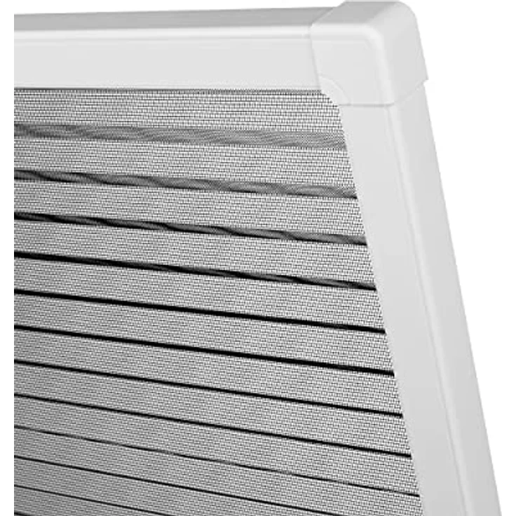 Ventanara® Insektenschutz Dachfensterplissee Fliegengitter Aluprofile Bausatz kürzbar (110 x 160 cm, Dachfensterplissee WEISS) – Bild 4