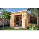 Alpholz Gerätehaus Mollie aus Fichten-Holz | Gartenhaus mit 14mm Wandstärke | Holzhaus inklusive Montagematerial | Geräteschuppen Größe: 191 x 139 cm | Pultdach