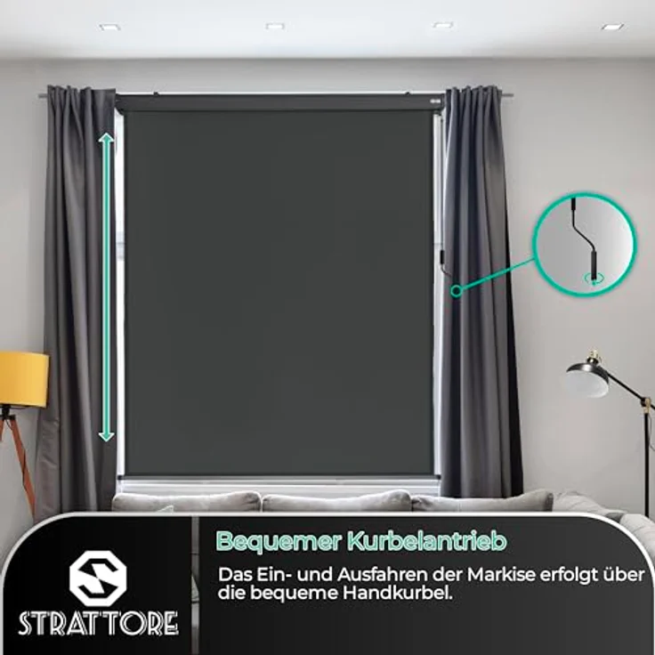 Strattore Ausziehbare Senkrechtmarkise Vertikalmarkise 160 x 250 cm - Anthrazit – Bild 6