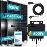 SUNNIVA® Balkonkraftwerk 830/800W Solaranlage mit 800W Growatt Micro Wechselrichter, 2x 415W Solarmodule, Wifi Bluetooth, upgradebar drosselbar, 5m Kabel, Photovoltaikanlage