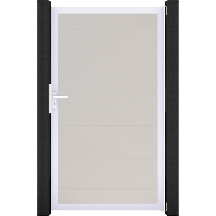 GroJa Einzeltor 'BasicLine', PVC Gartentor mit einfacher Montage, Universal DIN, weiß/silber, 100 x 180 cm