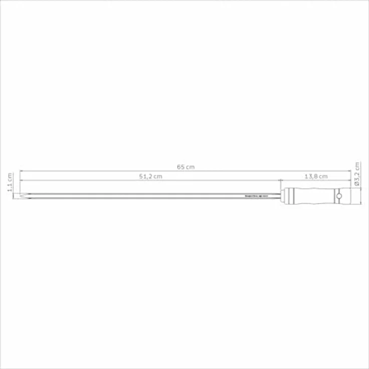 Tramontina Grillspieß, Edelstahl, Holzgriff, 65 cm – Bild 3