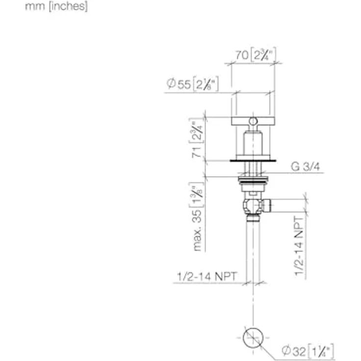 Dornbracht Tara Seitenventil, rechtsschließend, chrom, Modellnummer 20000892-00 – Bild 3