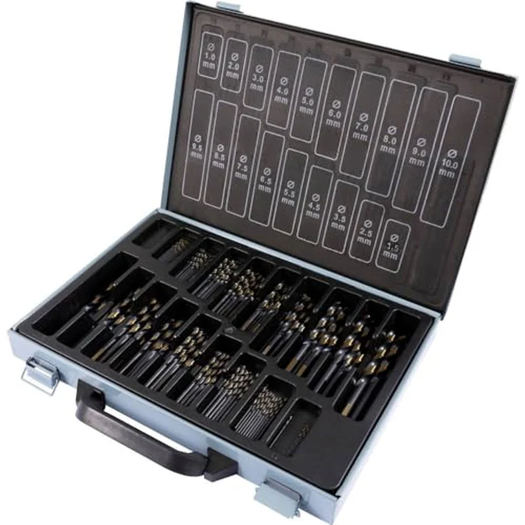 FRITZFURT 3111-1170 HSS-G Metall-Spiralbohrer-Set, 170-teilig, Schwarz-Gold, für Metall, Hartholz, Weichholz, PVC und Fiberglas – Bild 2