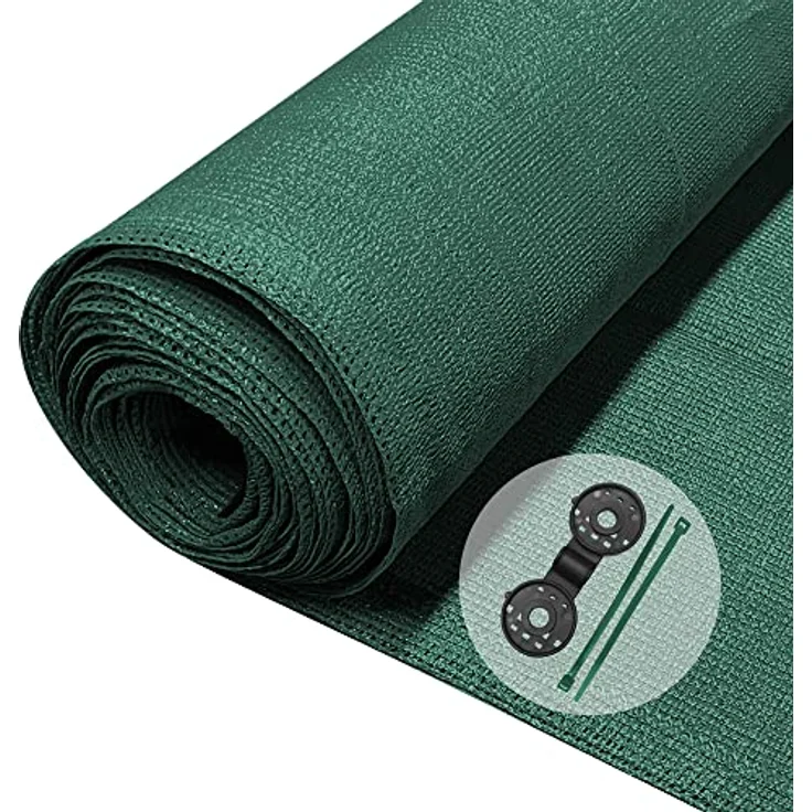 VOUNOT® Zaunblende 1.8×10m, Sichtschutz Zaun HDPE Schattiernetz, UV-resistent, reißfest, 75% Beschattungsgrad, inkl. Spezialclips und Kabelbinder, Grün – Bild 1