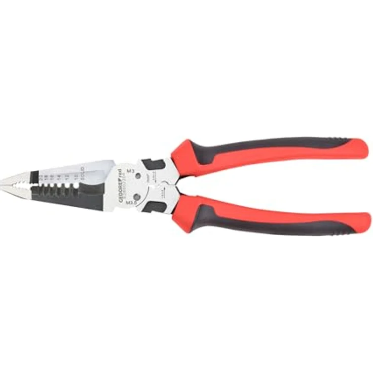 GEDORE red Multi‑Abisolierzange R28002204, Automatische Abisolierzange für 0,2–6,0 mm² mit integriertem Seitenschneider, ergonomische Anti-Rutsch-Griffe – Bild 1