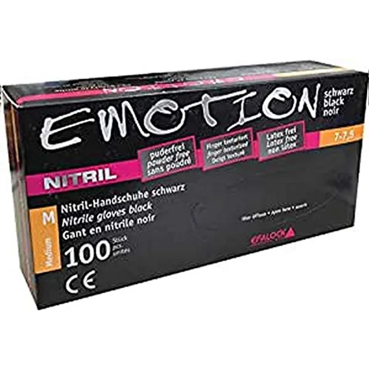 Efalock Professional Emotion Nitril-Handschuhe Größe M, 1er Pack, (1x 100 Stück)
