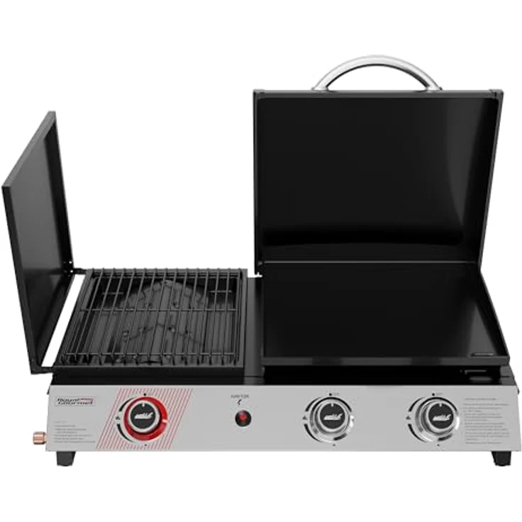 Royal Gourmet 3 Brenner Gasgrill, 3 in 1 Tischgrill mit 8,5 kW Schwarz, kompakt und tragbar – Bild 2