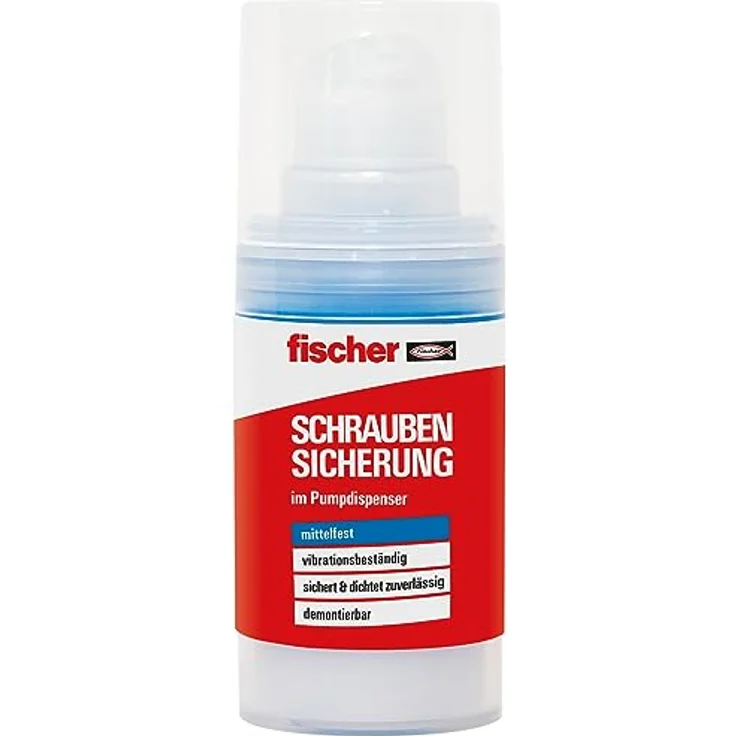 fischer Schraubensicherung 15 g, mittelfester Schraubenkleber im Pumpspender, hochviskoser Korrosionsschutz, wasserfest & vibrationsbeständig – Bild 2