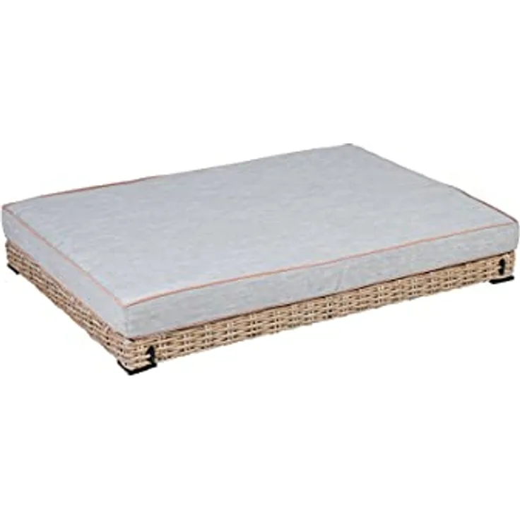 Greemotion Hunde-Sofa Größe S, 95 x 15 x 65 cm, stabiles Stahlgestell mit Rattan-Geflecht, 6 kg, Hundebank, Hundeplatz, Indoor & Terrasse