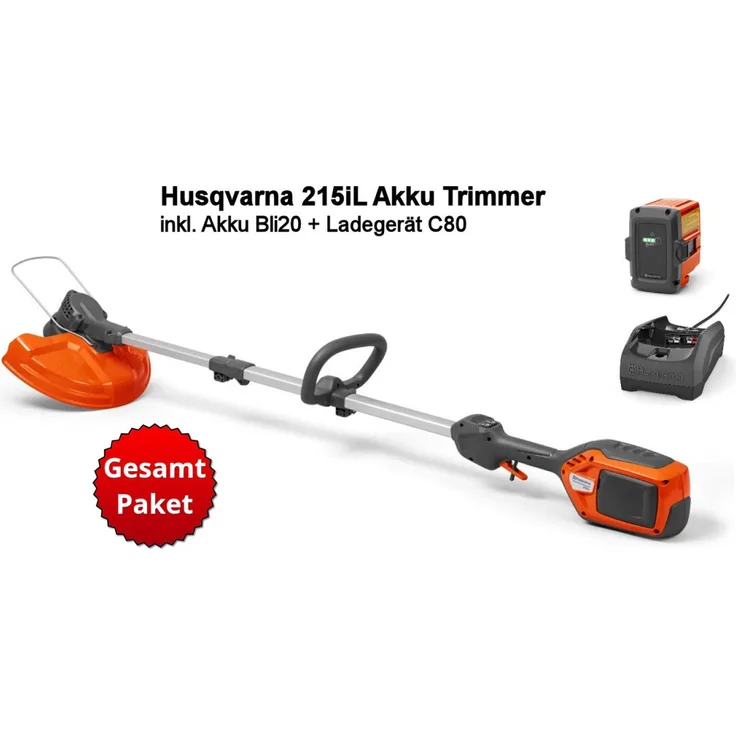 Husqvarna Akku-Trimmer 215iL Set inkl. Akku Bli20 + Ladegerät C80