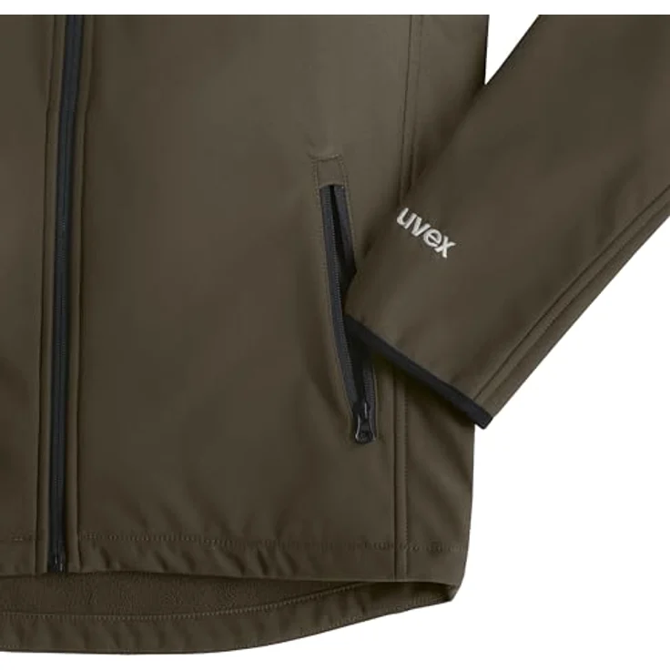 Uvex Safety uvex suXXeed craft, Softshelljacke in grün khaki, XXL mit weitenverstellbarer Kapuze und Reflexdetails – Bild 3