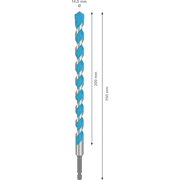 BOSCH Universalbohrer Expert HEX-9 MultiConstruction, 14 x 200 x 250 mm, geeignet für Beton, Fliesen, Stahl, Holz, Kunststoff und mehr – Bild 3