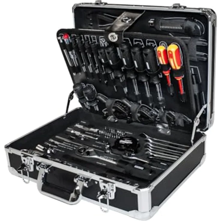 FEISTOS Werkzeugkoffer Manos 141, 141-teiliges Chrom-Vanadium-Stahl Set, LxBxH 15x45x35 cm, stabil und transportabel