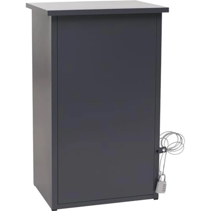 PROREGAL Paketkasten mit 2 Fächern, Stahl dunkelgrau/grau, HxBxT 78x49x38cm, wetterfest und sicher, mit seitlicher Verriegelung und Bodenanker – Bild 6