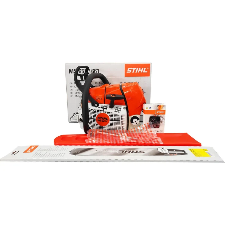 STIHL Benzin-Kettensäge MS 661 C-M Motorsäge, 50 cm, Mit Gratis Zusatzkette!, 3-tlg., Starkholzsäge mit 91,1 cm³ Hubraum, in Orange – Bild 1