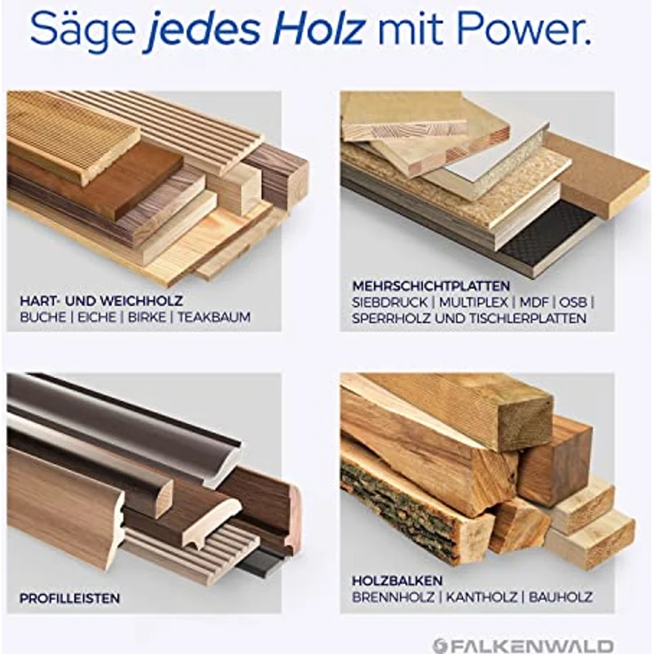 FALKENWALD® Kreissägeblatt 216x30 mm für Holz, 20 Hartmetallzähne (grob) für hohe Effizienz, kompatibel mit Metabo & Bosch – Bild 2