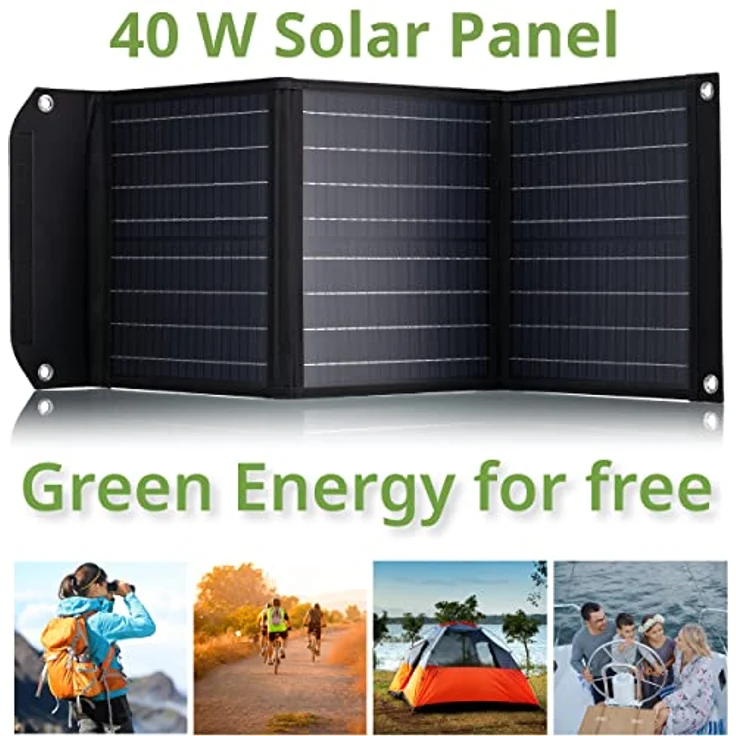Bresser Mobiles Solarpanel 40W, staub- und wasserabweisend, 3x USB-Ausgänge für Smartphones & Tablets, schwarz – Bild 5