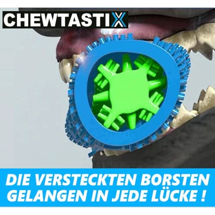 MAVURA CHEWTASTIX Hunde Zahnbürste Zahnsteinentferner Zahnpflege Gummi, Kau Knochen Reinigung Mundgeruch Kauknochen – Bild 5