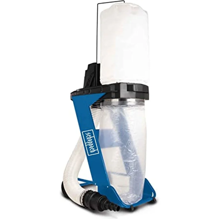 Scheppach DC500 Absauganlage, 550 W, Set mit 5 Spänesäcken, Filtersack und Adapter, 75 Liter Auffangsack, 1150 m³/h Saugleistung – Bild 2