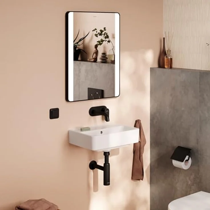 hansgrohe Xanuia Q Handwaschbecken, ohne Hahnloch, mit Überlauf, 450x340mm, weiss, Keramik – Bild 6