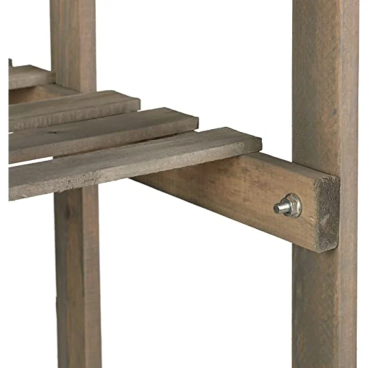 Relaxdays Blumenregal Holz, Blumentreppe 5-stufig, Pflanzenregal Innen, Pflanzentreppe Shabby, HxBxT: 125x81x25 cm, Grau – Bild 8