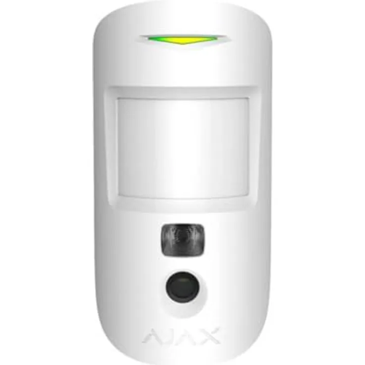 AJAX MotionCam PhOD, kabelloser PIR Bewegungsmelder für Innen mit Kamera und Haustierimmunität, weiß