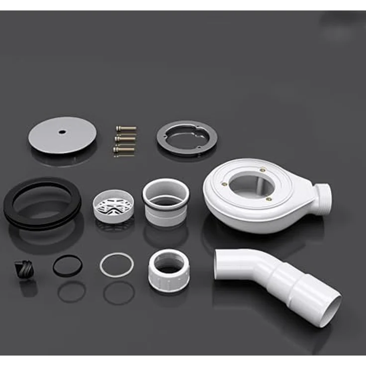 doporro Ablaufgarnitur AL04, Duschablauf für Duschwanne mit 90 mm Ablaufloch, Geruchverschluss mit Haarsieb, hohe Ablaufleistung – Bild 5