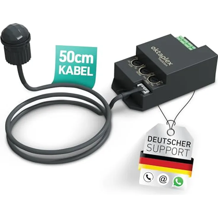 Oktaplex Jana, Einbau Bewegungsmelder für Außen mit 360 Grad Infrarotsensor, 4m Reichweite, IP65, 230V, schwarz